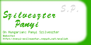szilveszter panyi business card